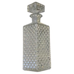 Vintage Scandinavian Diamond Accented Glass Decanter, 1960s