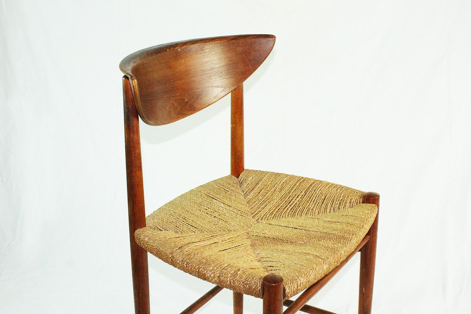 Vintage Scandinavian Dining Chair Teak Design by Peter Hvidt and Orla Mølgaard In Good Condition In MONTROZIER, FR
