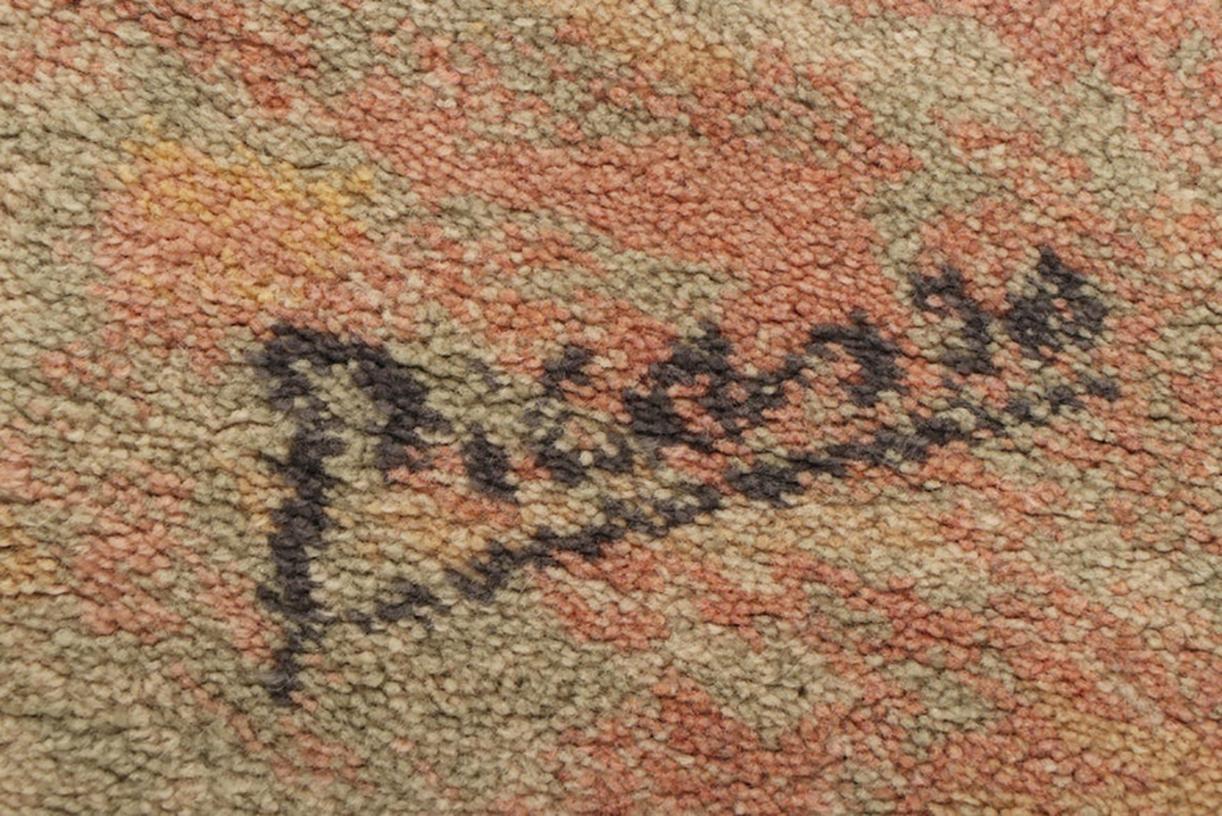 Skandinavischer Ege Art Line Vintage-Teppich nach Pablo Picasso, Frau mit Gitarre im Angebot 2
