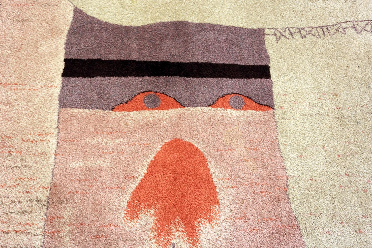 20th Century Vintage Scandinavian Ege Art Line Paul Klee Arab Song Rug. Size: 6' x 9' 2