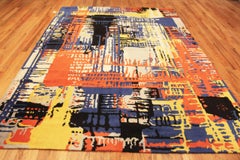 Alfombra escandinava vintage EGE Art Line "Correr". 8 pies 2 pulgadas x 11 pies