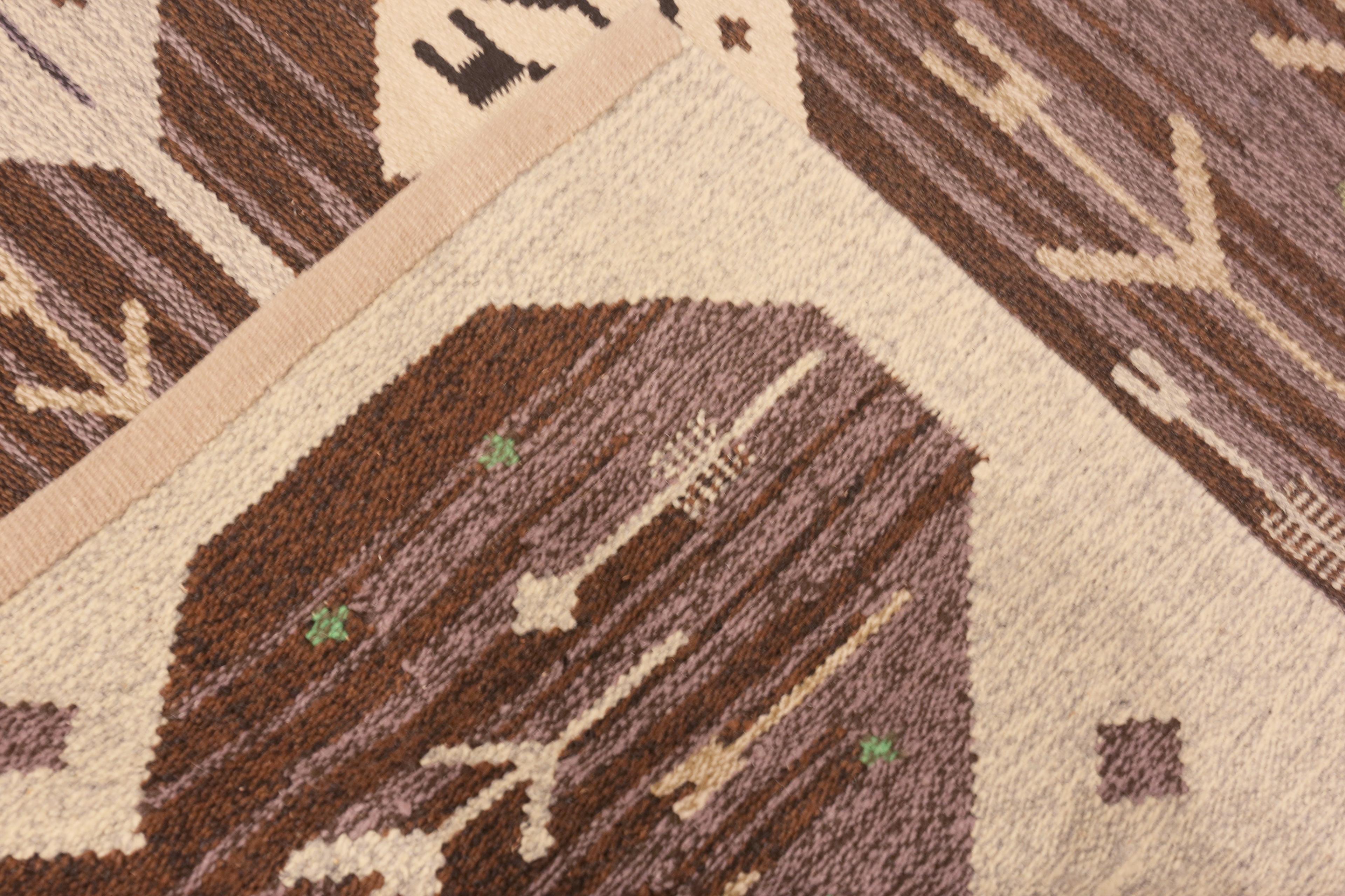 Gorgeous Vintage Scandinavian Eva Nemeth Kilim Rug, Country of Origin: Scandinavia, Circa Date: Mid-Century - Size: 4 ft 8 in x 6 ft 6 in (1.42 m x 1.98 m).