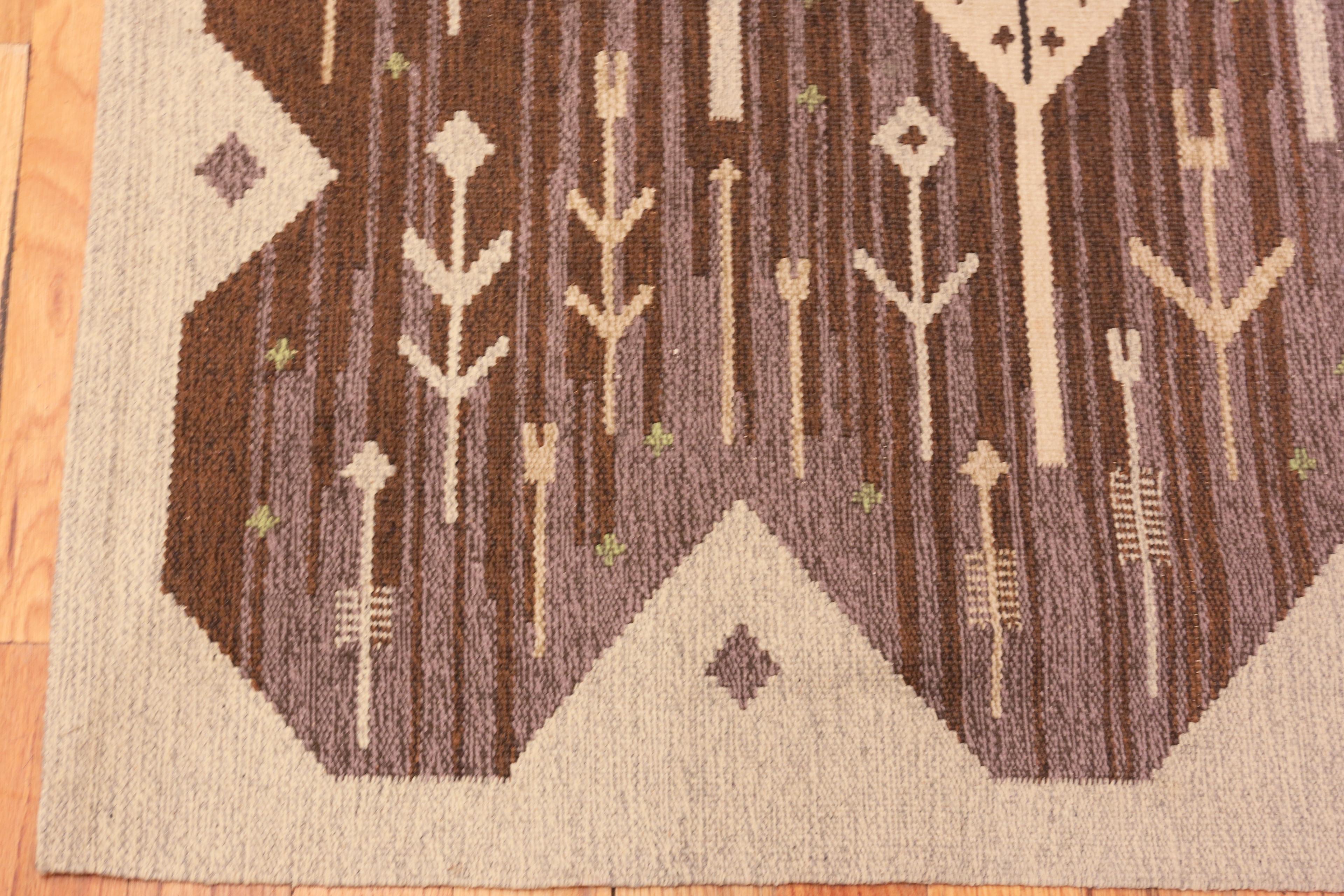 Vintage Scandinavian Eva Nemeth Kilim Rug. 4 ft 8 in x 6 ft 6 in In Good Condition In New York, NY
