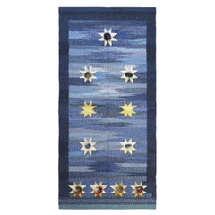 Alfombra Escandinava Vintage de Tejido Plano, alrededor de mediados del siglo XX