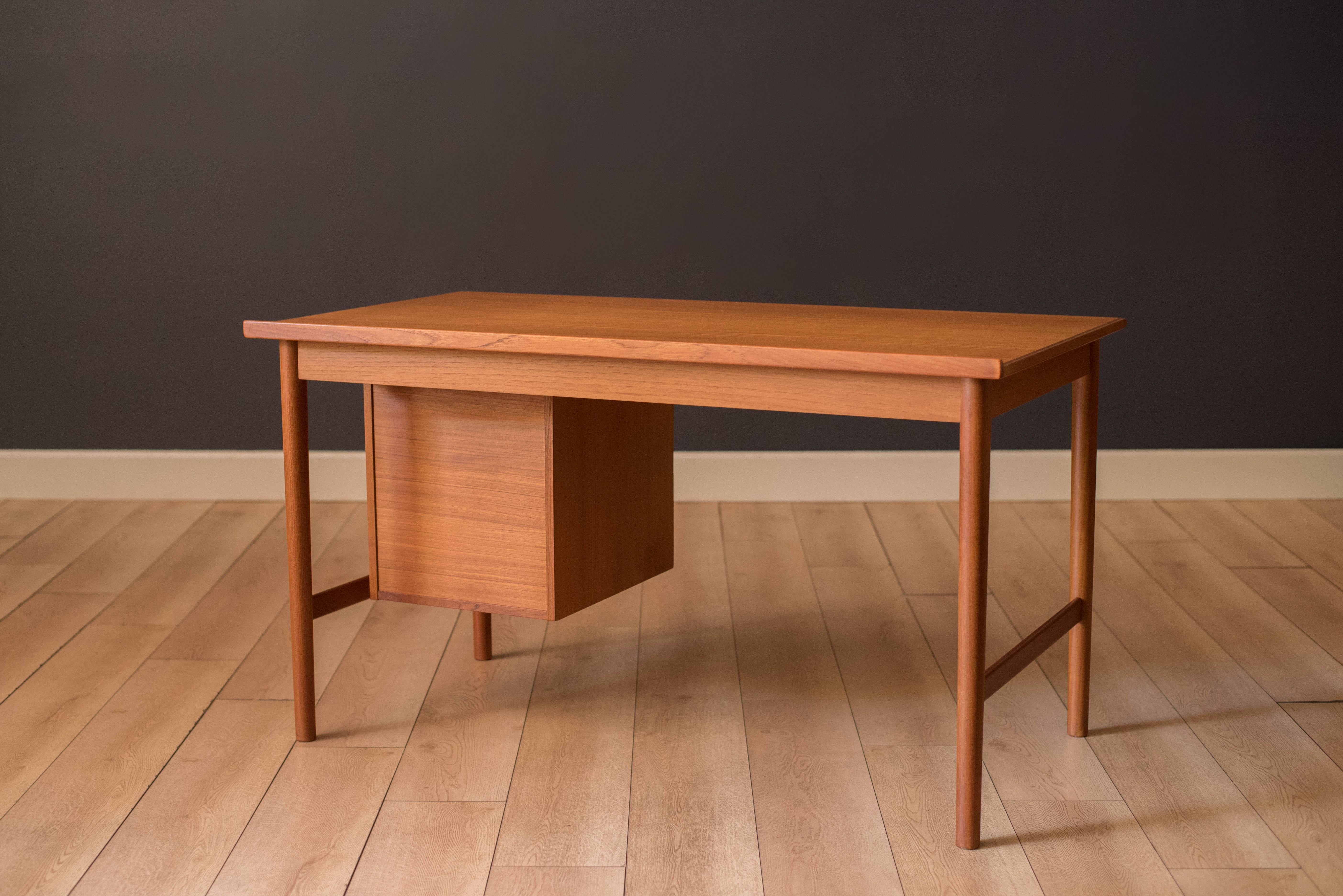 Vintage Scandinavian Floating Teak Writing Desk by Dux of Sweden 2