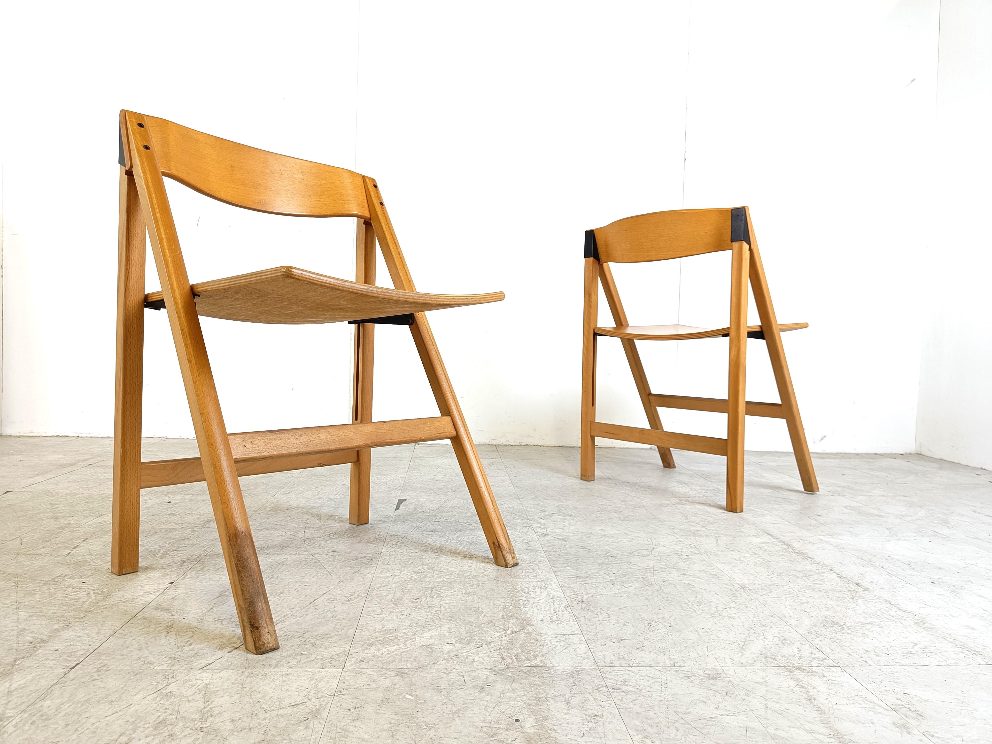 Vintage scandinavian folding chairs by Hyllinge Mobler, 1970s - set of 8 For Sale 2