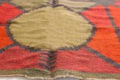 Vintage Scandinavian Geometric Rug, Sverige Riolakan by Polly Bjorkm