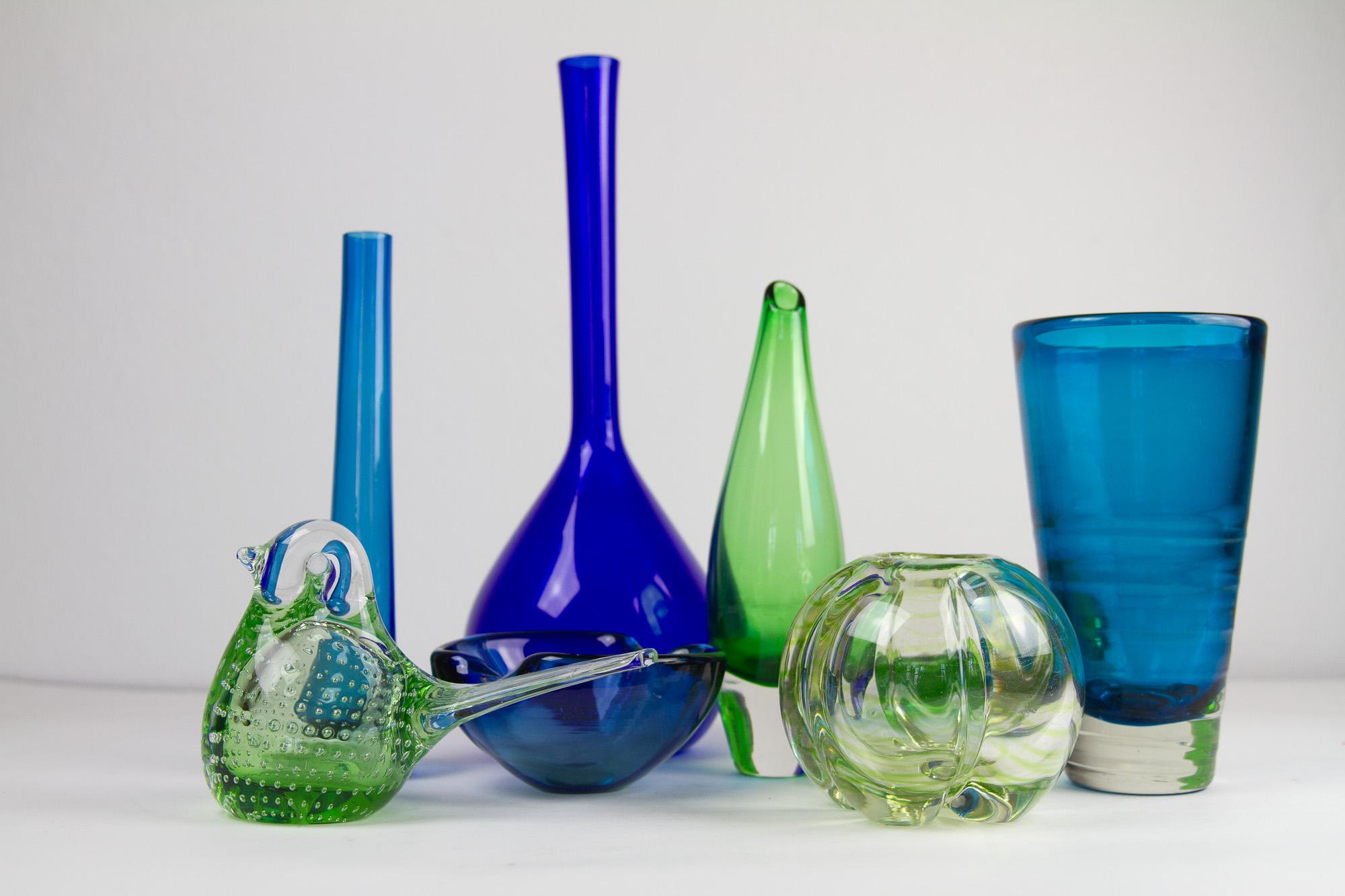 Vintage Scandinavian Glass, 1960s, Set of 8 For Sale 4