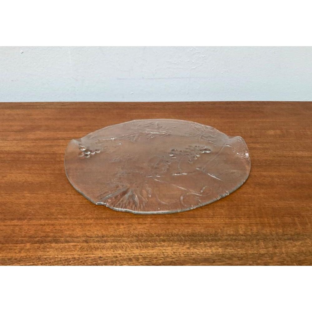 Verre Assiette à gâteau scandinave vintage en verre, 1970 en vente