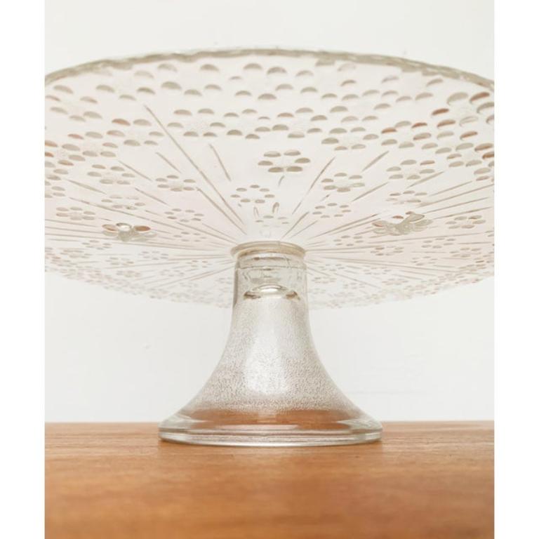 Vintage skandinavischen Glas Kuchenplatte Stand im Angebot 7