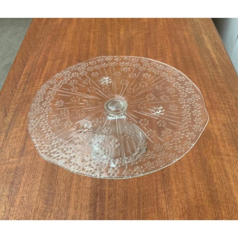 Vintage skandinavischen Glas Kuchenplatte Stand im Angebot 8