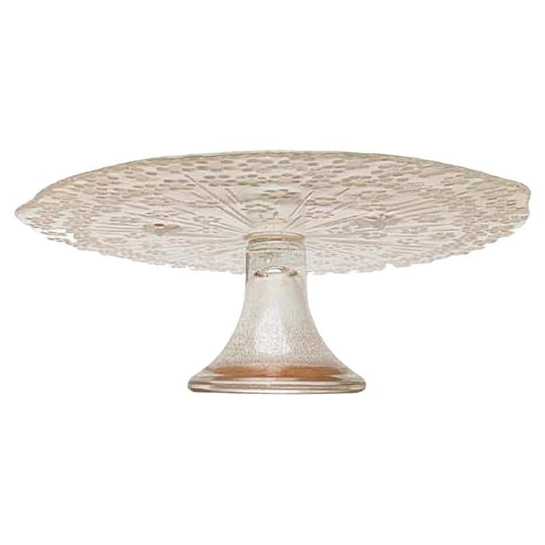 Stand scandinave vintage pour assiette à gâteaux en verre