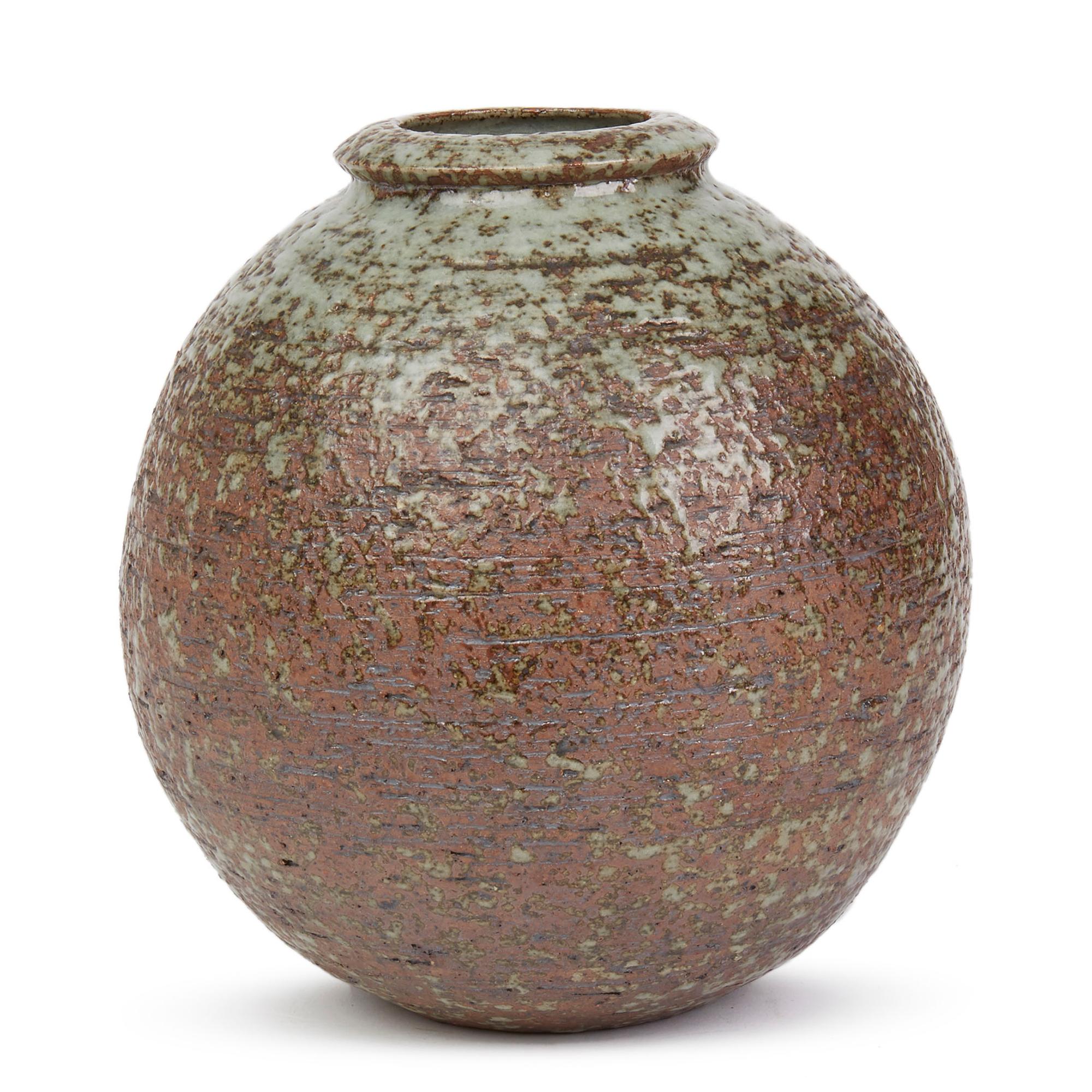 23113 Vintage Red Studio Art Vase Vintage Pottery Drip Glaze Art