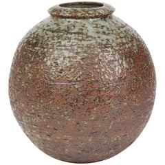 Vase scandinave vintage en poterie d'atelier émaillée grise, XXe siècle