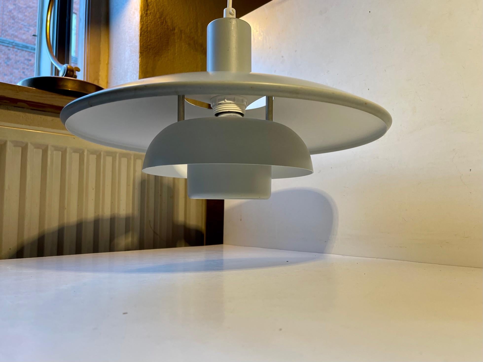 Vintage Scandinavian Grey Tiered Pendant Lamp from Lyskær, 1970s 1