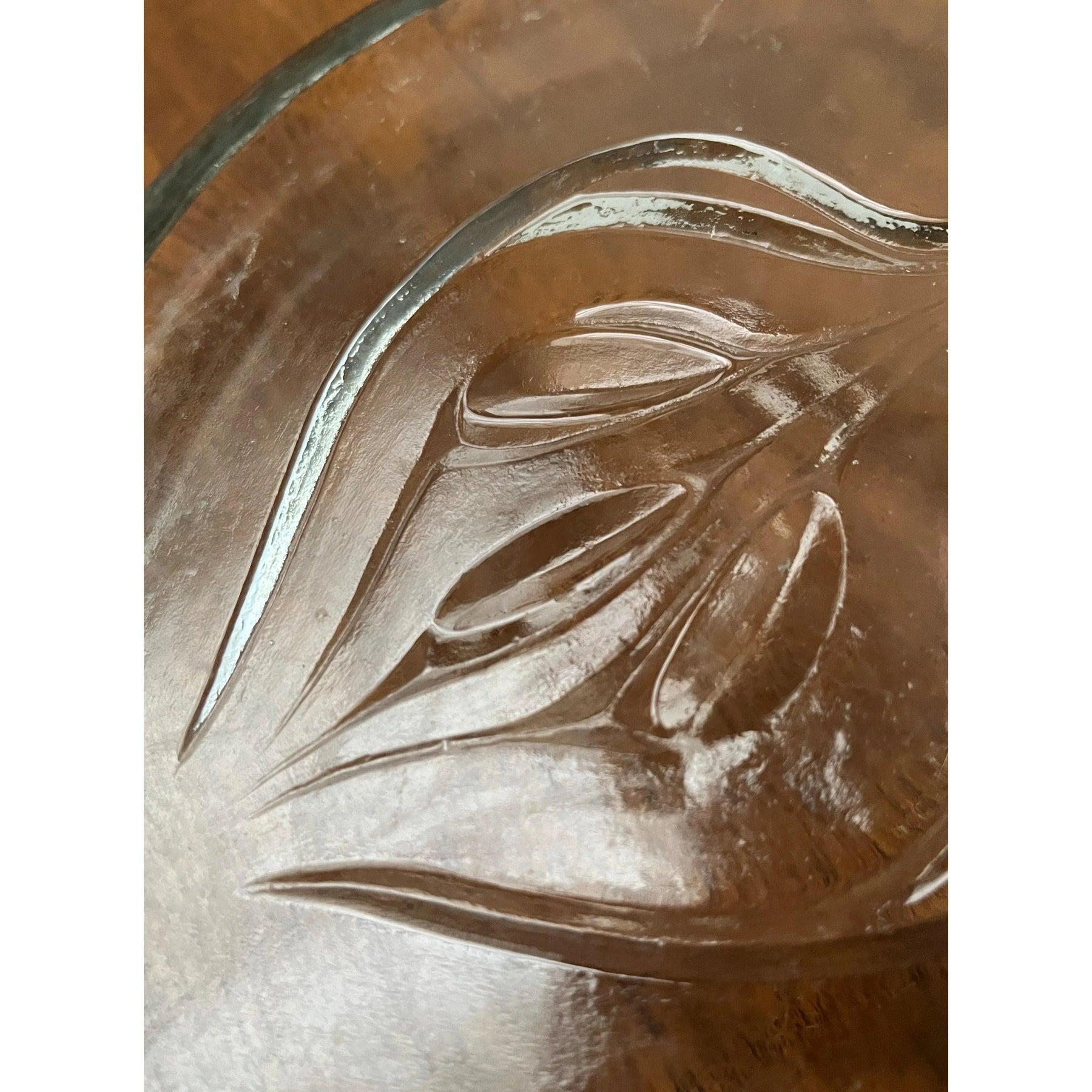 Assiette scandinave vintage en verre lourd, années 1970 en vente 5