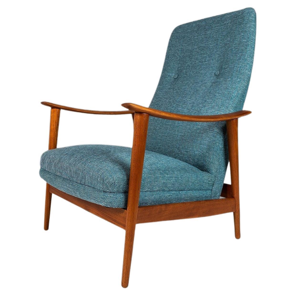 Scandinavian Teak Highback Lounge Chair by Arnt Lande for Stokke, Norway, 1960's For Sale