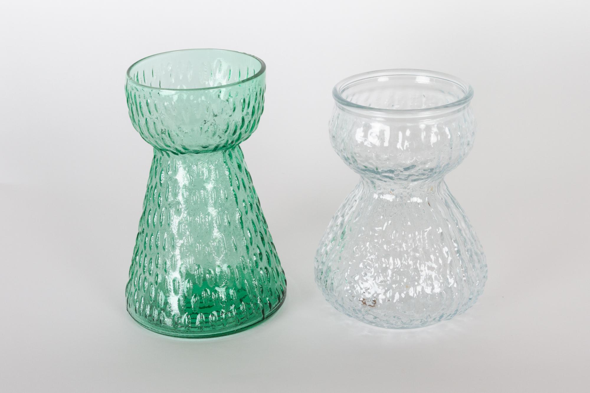 Mid-Century Modern Vintage Scandinavian Hyacinth Glass Vases, 1960s