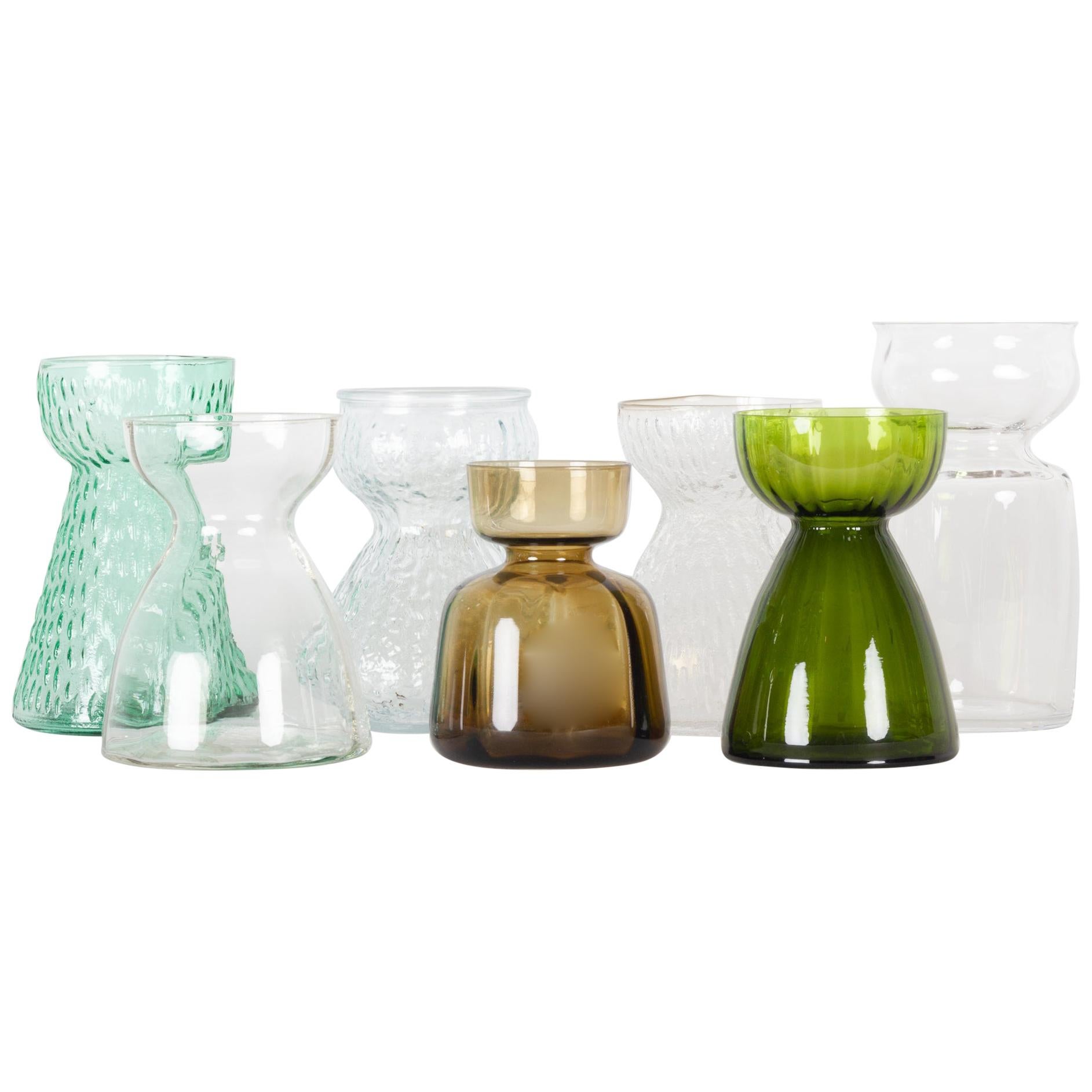Vintage Scandinavian Hyacinth Glass Vases, 1960s