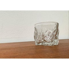 Vintage Scandinavian Ice Glass Vase, 1970s