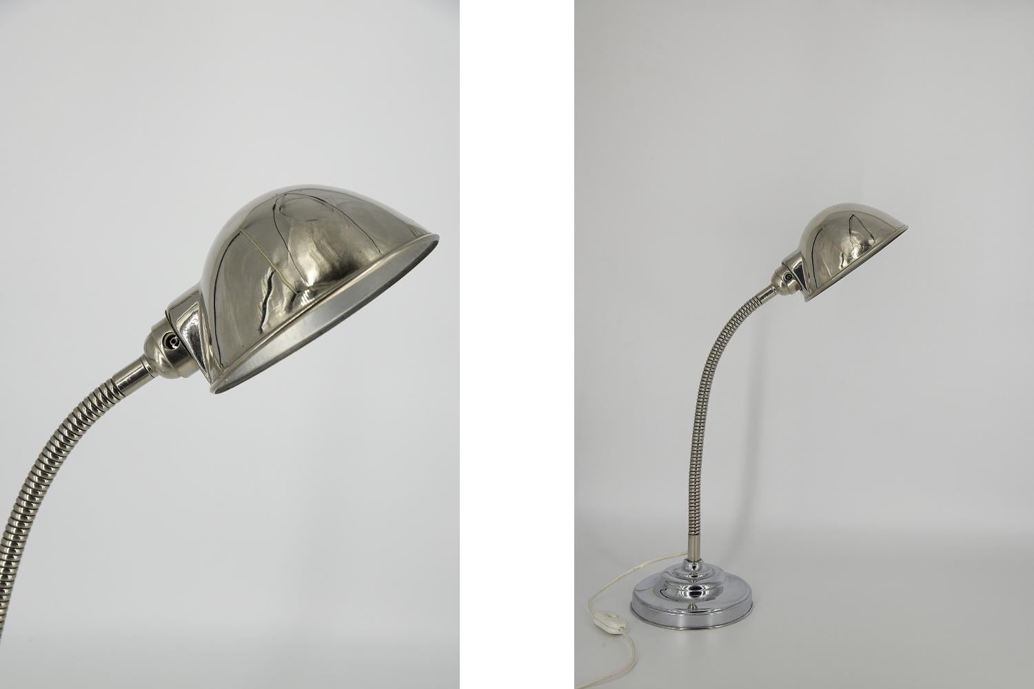 Vintage Mid-century Scandinavian Industrial Chrome Classic Desk Lamp, 1960s For Sale 1
