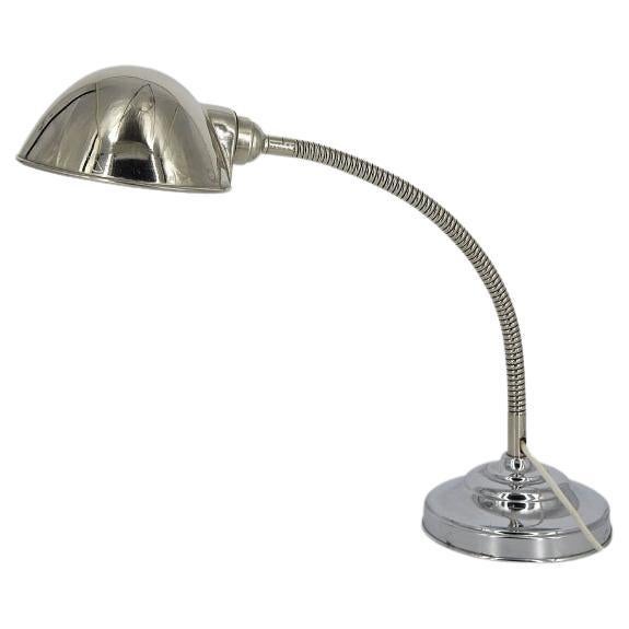 Vintage Mid-century Scandinavian Industrial Chrome Classic Desk Lamp, 1960s For Sale