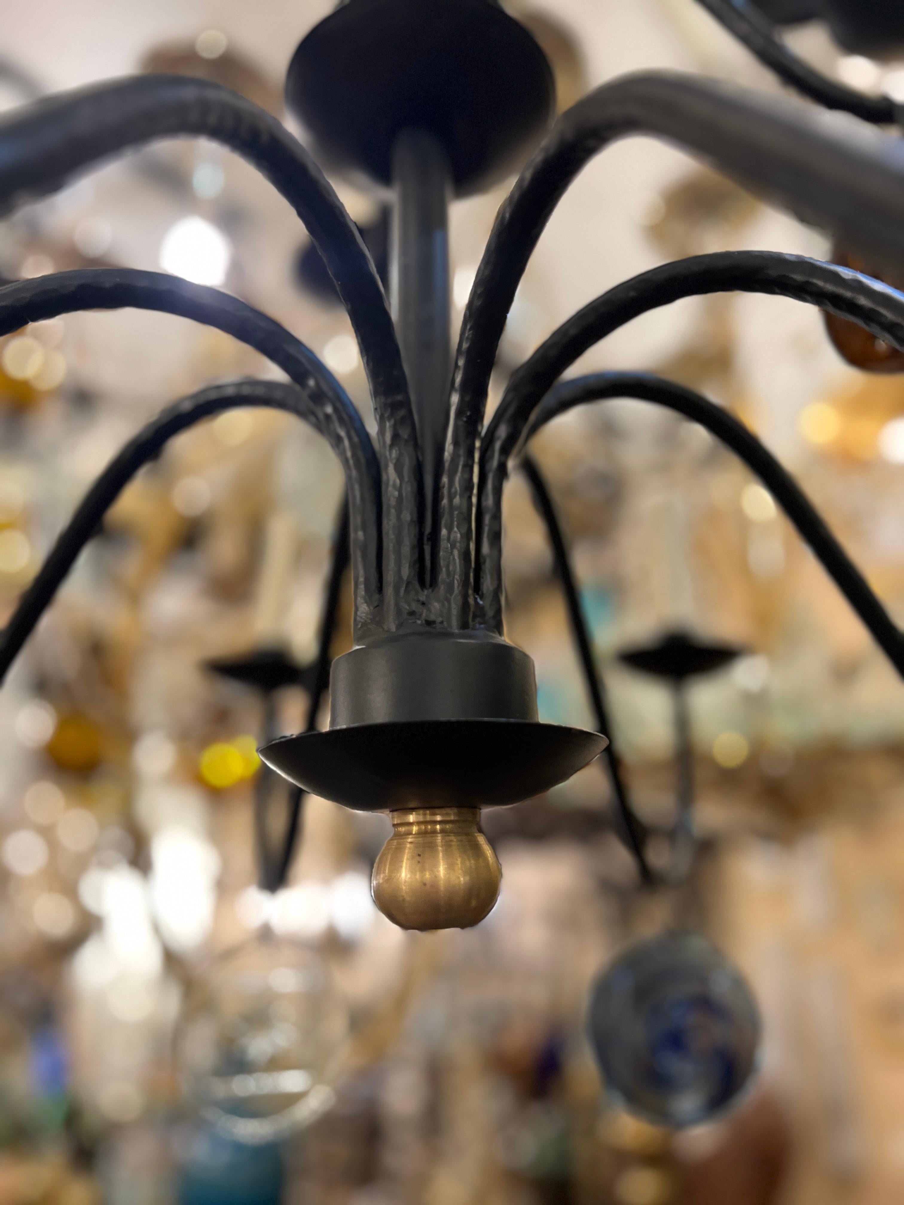 Lampadario scandinavo in ferro vintage in vendita 1