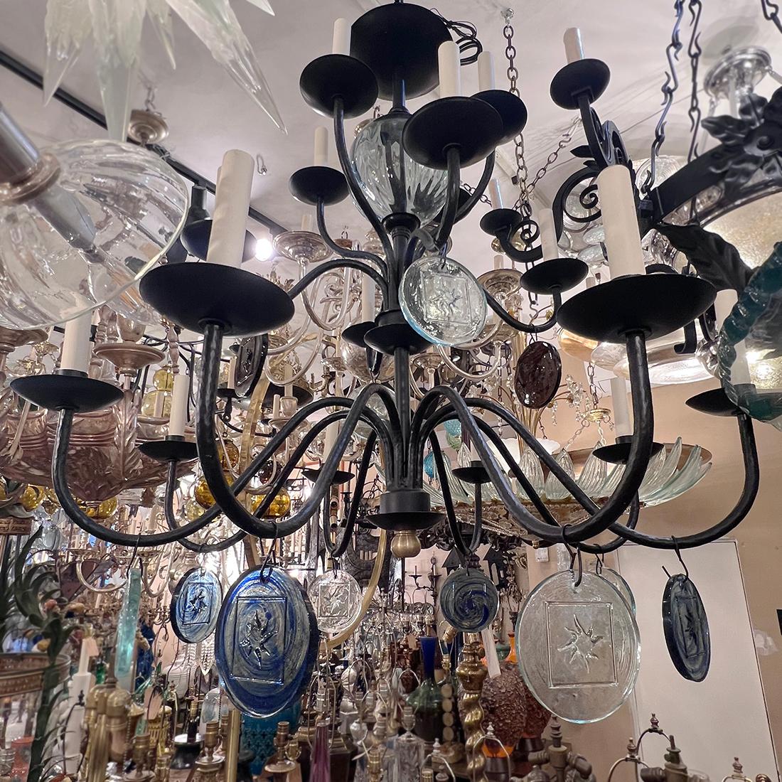 Lampadario scandinavo in ferro vintage in vendita 2