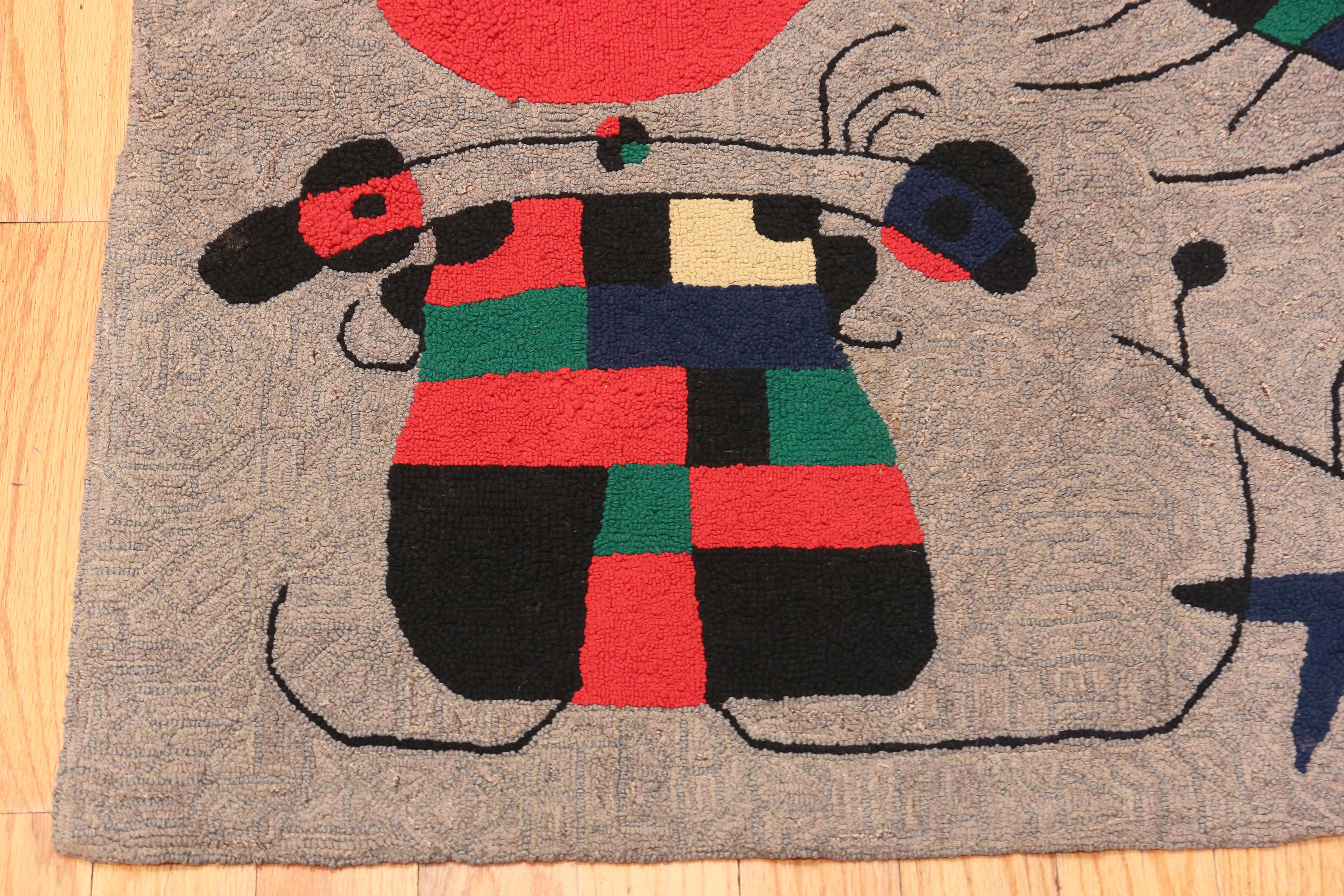 Scandinavian Modern Vintage Scandinavian After Joan Miró Tapestry 2 ft 9 in x 3 ft 7 in