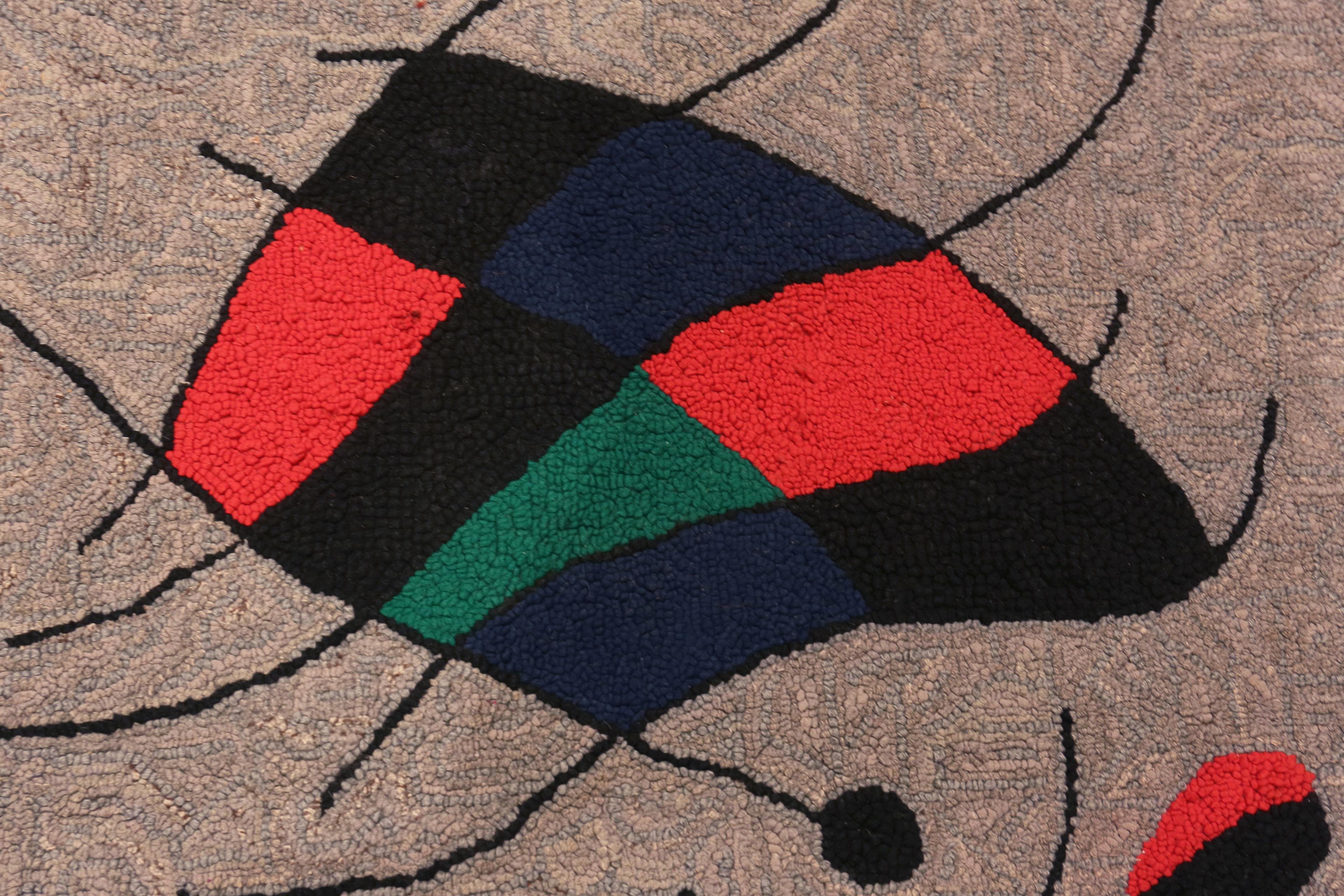 Hand-Crafted Vintage Scandinavian After Joan Miró Tapestry 2 ft 9 in x 3 ft 7 in