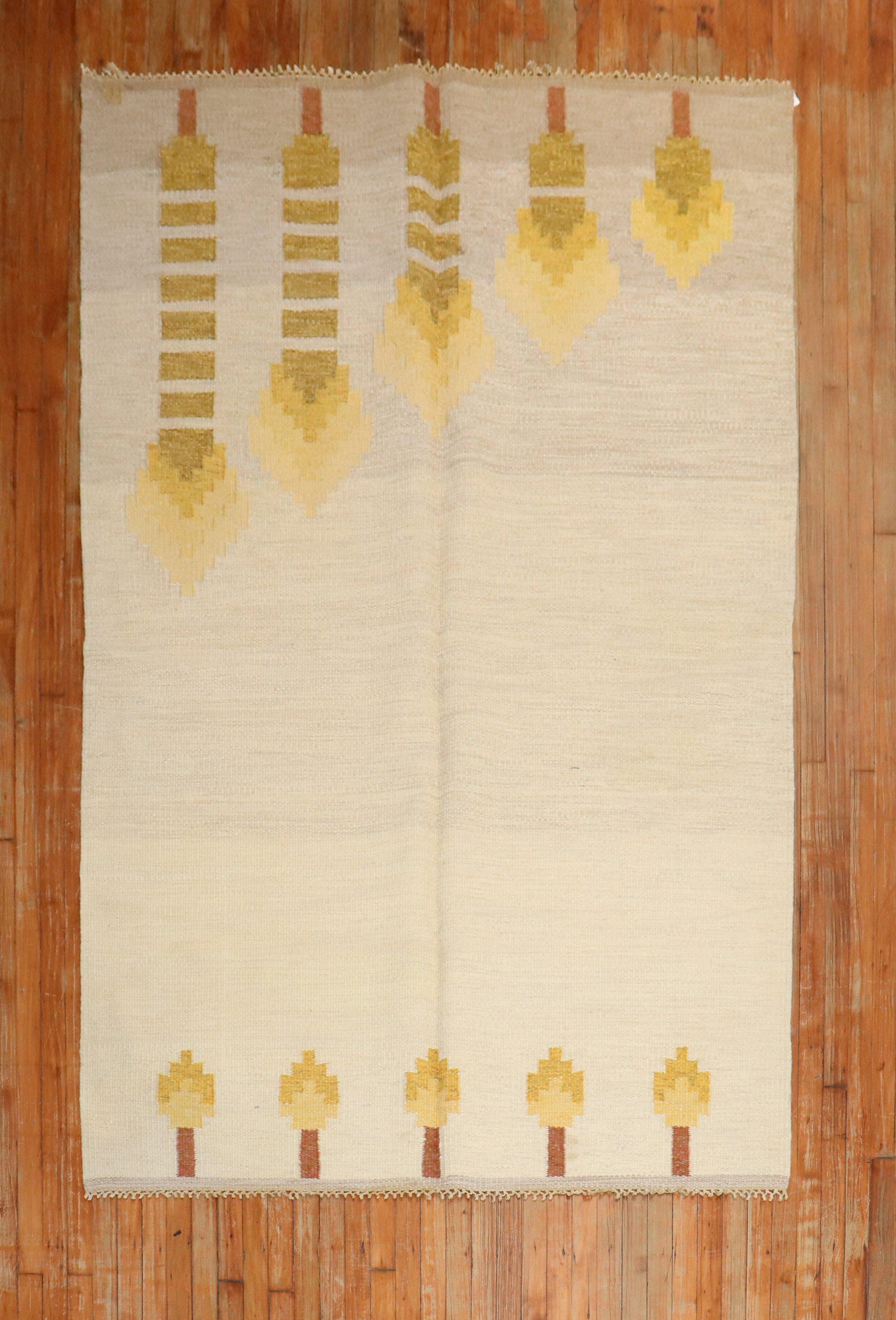 Scandinavian flatweave carpet from the middle of the 20th century.

Measures: 5'5'' x 8'4''.