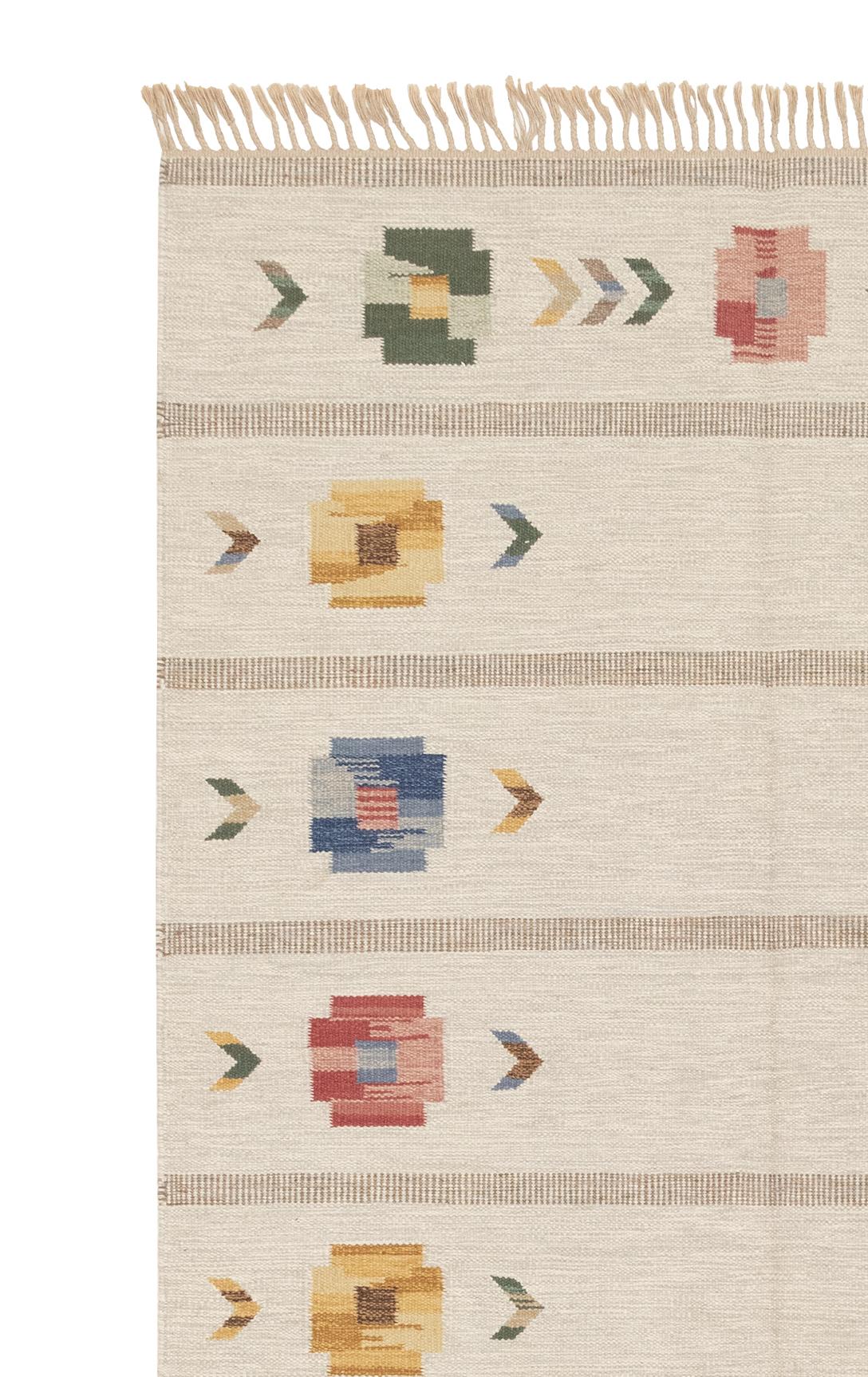 Skandinavischer Kelim-Teppich im Vintage-Stil, um 1950 (Skandinavische Moderne) im Angebot