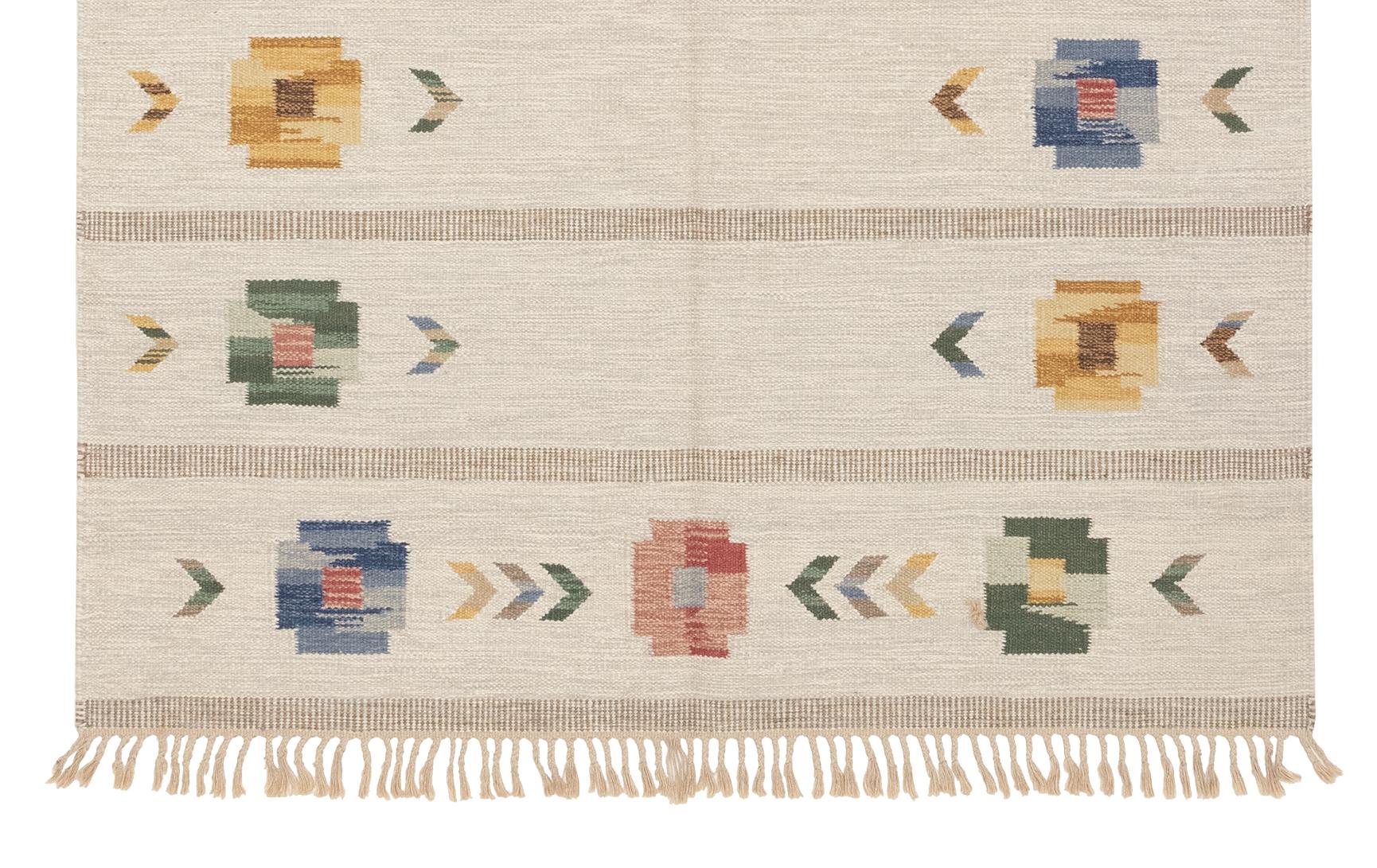Skandinavischer Kelim-Teppich im Vintage-Stil, um 1950 (Handgewebt) im Angebot