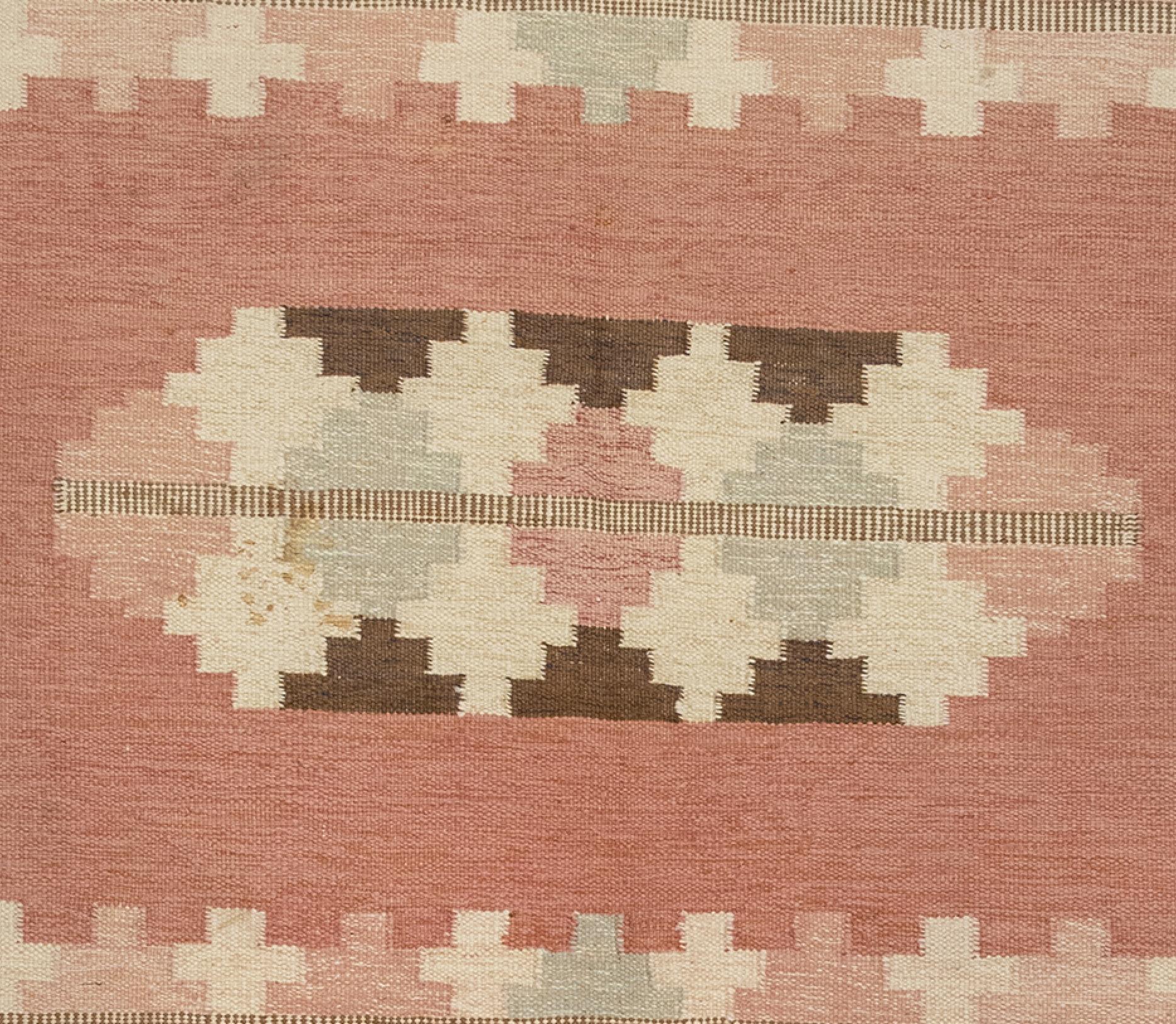 Skandinavischer Vintage-Kelim-Teppich, ca. Mitte des 20. Jahrhunderts (Handgewebt) im Angebot