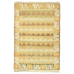 Vintage Scandinavian Kilim Rug, Sweden, Dated 1964
