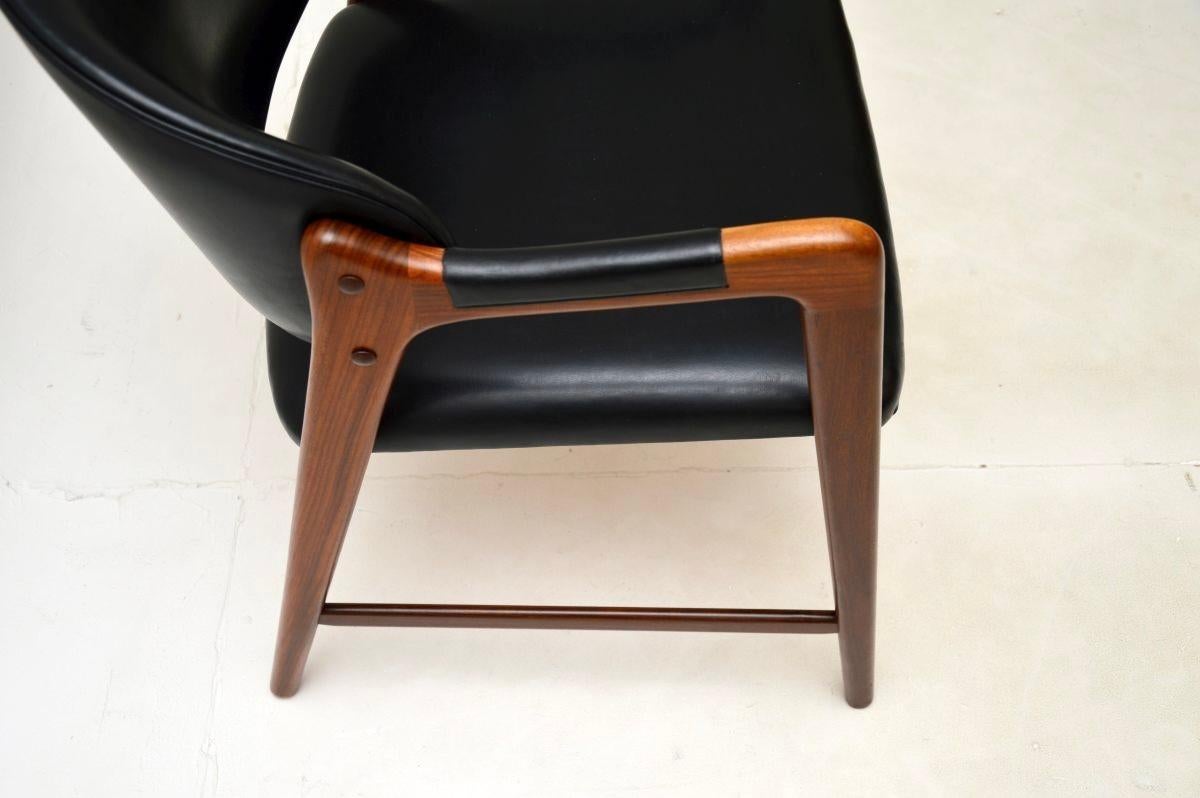 Vintage Scandinavian Leather Armchair / Desk Chair by Ingmar Relling in vendita 1