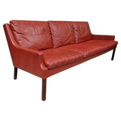Vintage Scandinavian Leather Sofa, Georg Thams