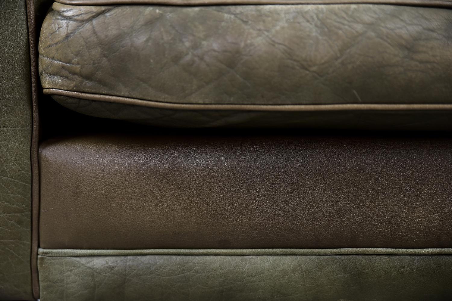 Vintage Swedish Scandinavian Mid-century Modern Brown 3-seater Leather Sofa 7