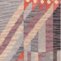 Vintage Scandinavian Marta Maas Kilim. 6 ft 9 in x 9 ft 6 in