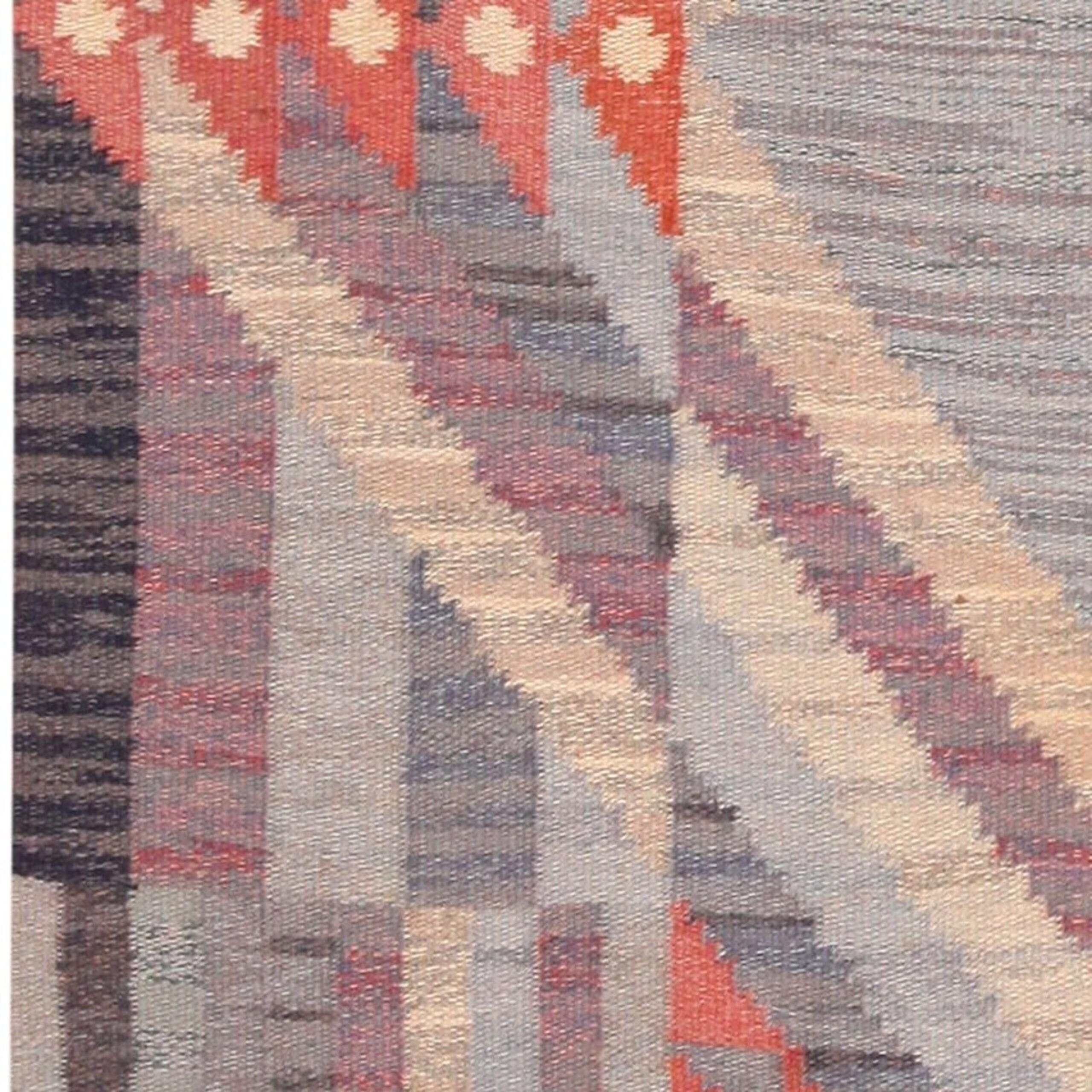 Hand-Knotted Vintage Scandinavian Marta Maas Kilim. 6 ft 9 in x 9 ft 6 in For Sale