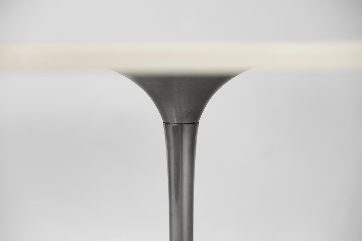 Vintage Scandinavian MidCentury Modern Dining Table with Chrome Metal Tulip Leg. For Sale 6