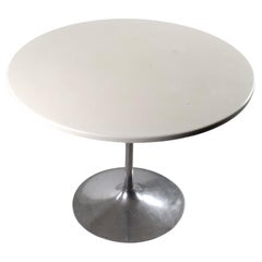 Vintage Scandinavian MidCentury Modern Dining Table with Chrome Metal Tulip Leg.