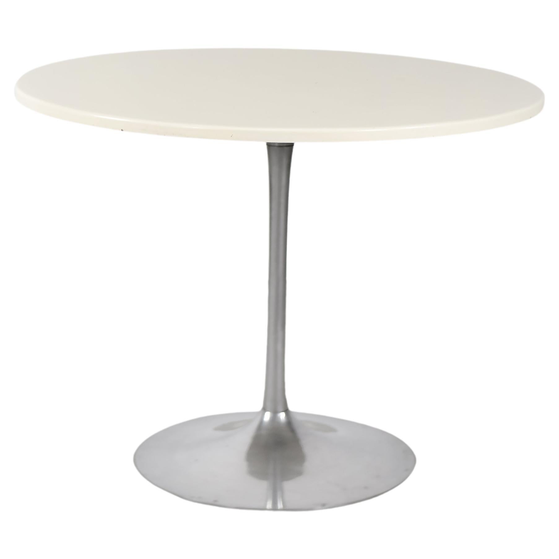 Vintage Scandinavian MidCentury Modern Dining Table with Chrome Metal Tulip Leg. For Sale