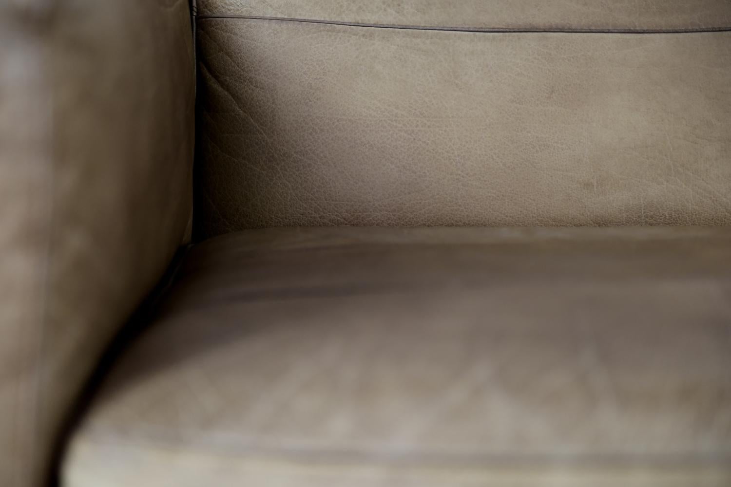Vintage Scandinavian Mid-Century Modern Leather and Oak  2- Seater Sofa, 1970s 15