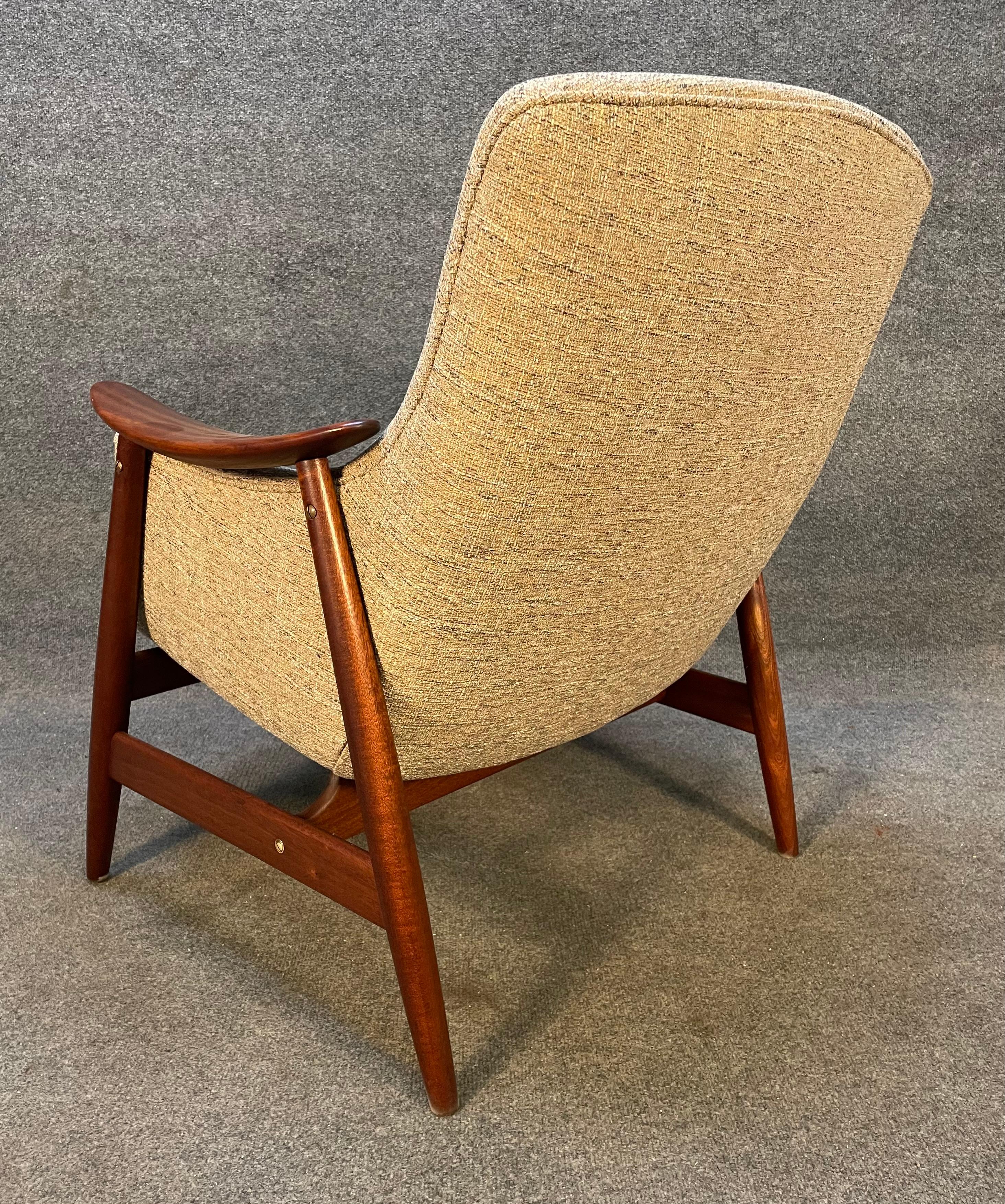 Mahogany Vintage Scandinavian Mid-Century Modern Lounge Chair by Gerhard Berg for Vatne