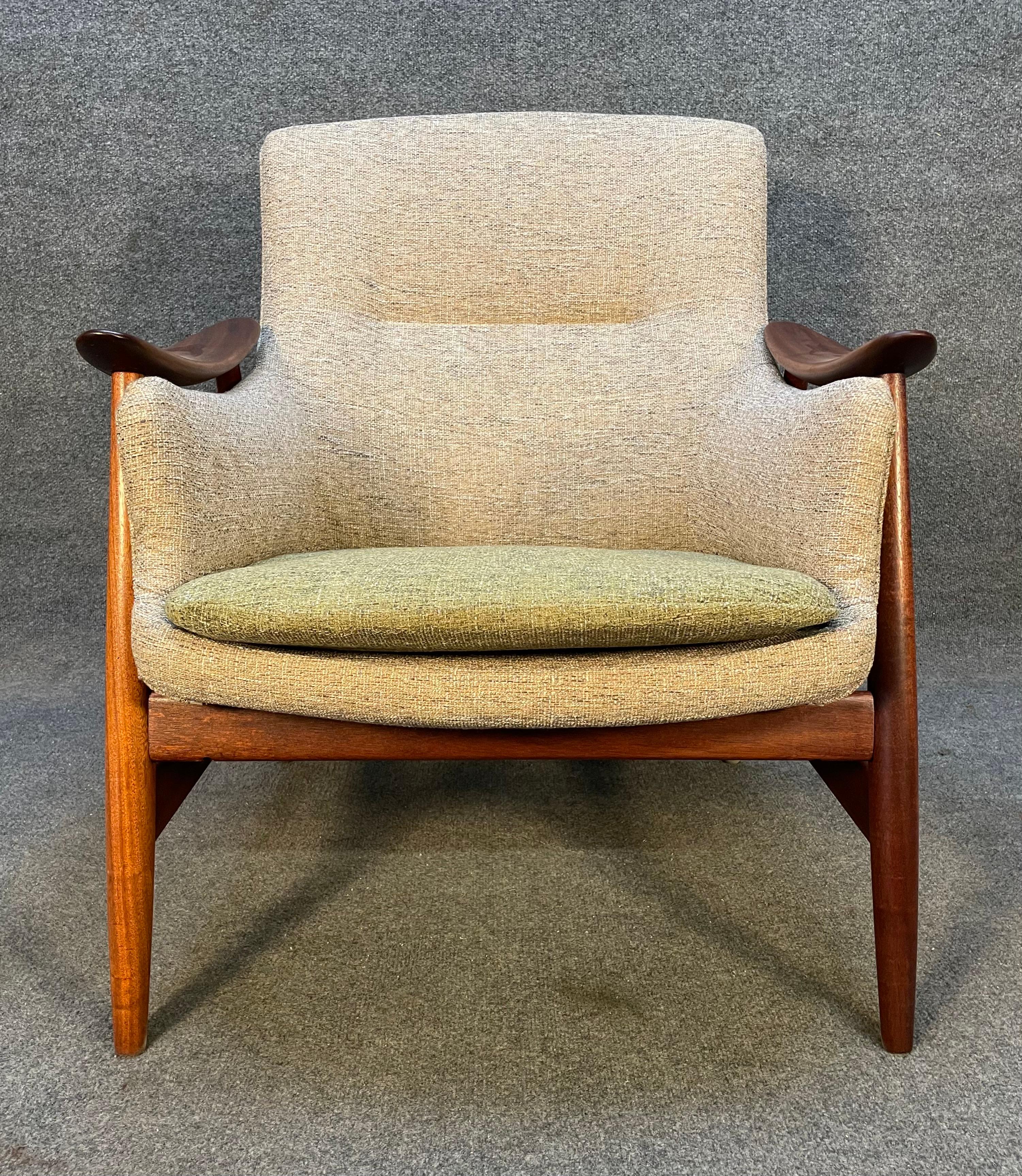 Woodwork Vintage Scandinavian Mid-Century Modern Lounge Chair by Gerhard Berg for Vatne