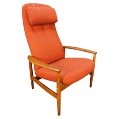 Vintage Scandinavian Mid-Century Modern Oak "Contour" Lounge Chair by Alf Svenss