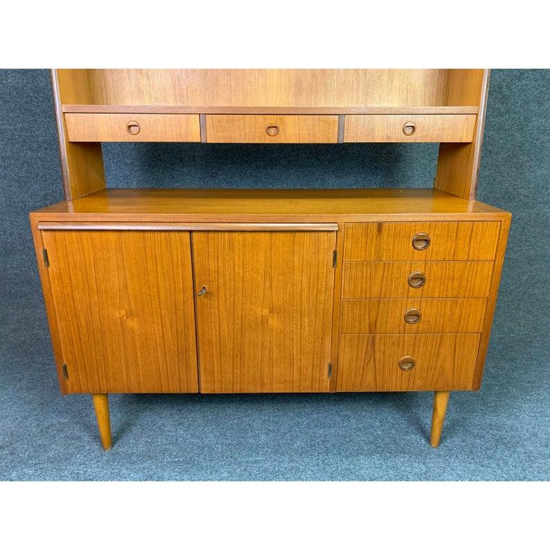 Scandinavian Modern Vintage Scandinavian Mid-Century Modern Teak Secretary Bookshelf