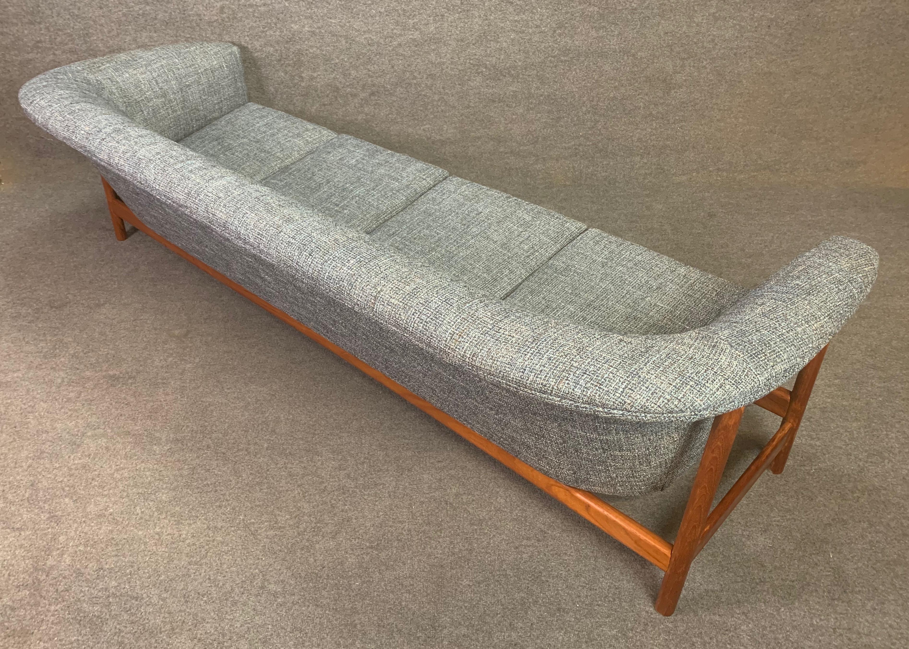 Mid-20th Century Vintage Scandinavian Mid-Century Modern Teak Sofa by Westnofa For Sale