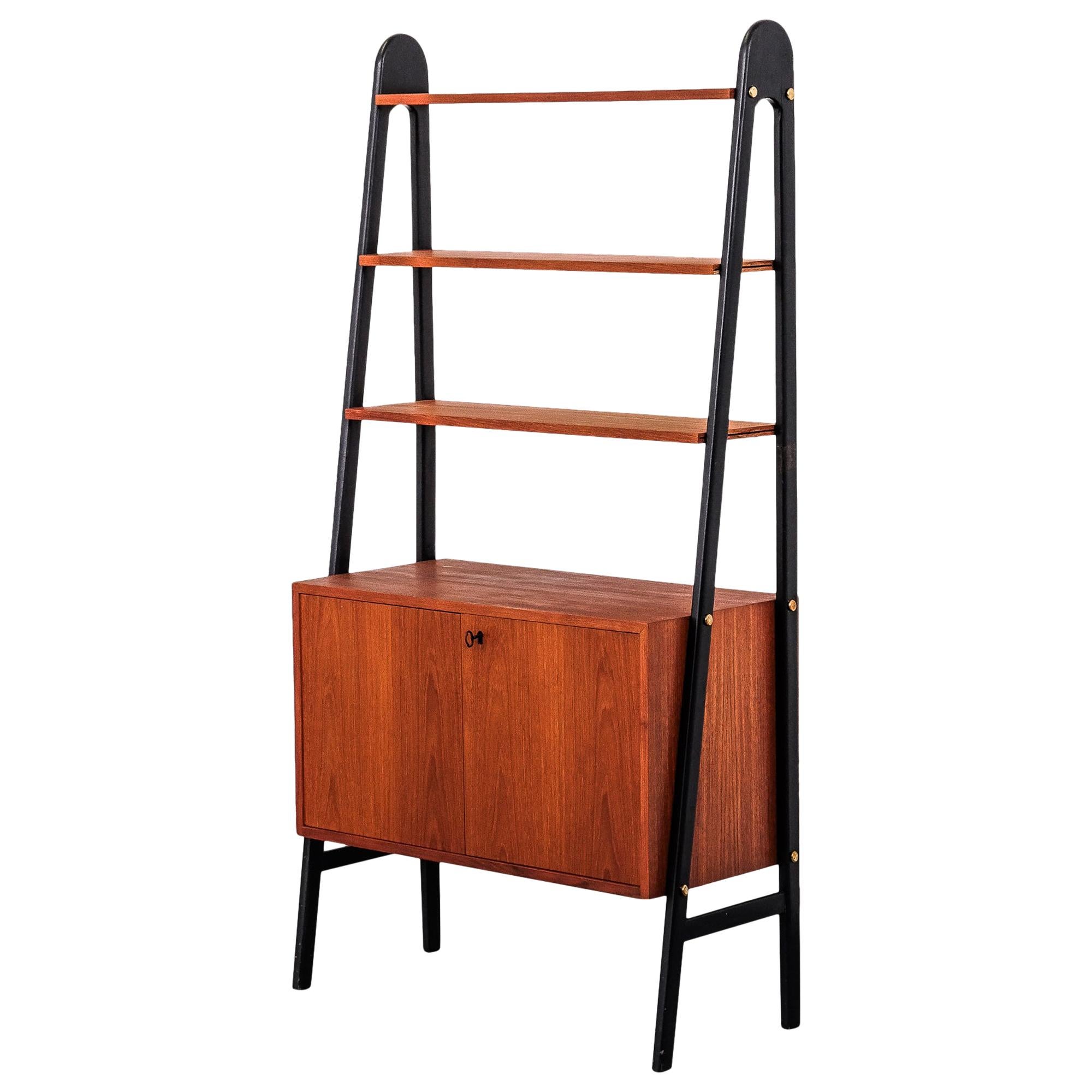Vintage Scandinavian MidCentury Modern Teak Bookshelf at 1stDibs